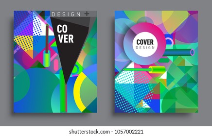 Sets of Abstract geometric pattern design and background. modern design, cover, template, decorated, brochure, flyer.
