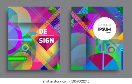 Sets of Abstract geometric pattern design and background. modern design, cover, template, decorated, brochure, flyer.