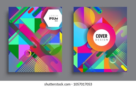 Sets of Abstract geometric pattern design and background. modern design, cover, template, decorated, brochure, flyer.