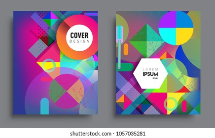 Sets of Abstract geometric pattern design and background. modern design, cover, template, decorated, brochure, flyer.