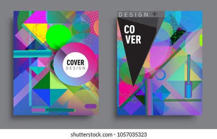 Sets of Abstract geometric pattern design and background. modern design, cover, template, decorated, brochure, flyer.