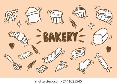 sets of bakery good for background