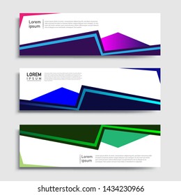 Sets of Banner abstract geometric design banner web template and business background template.