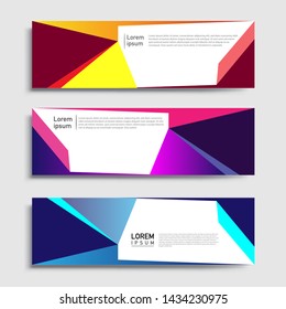 Sets of Banner abstract geometric design banner web template and business background template.