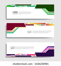 Sets of Banner abstract geometric design banner web template and business background template.