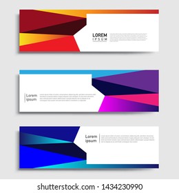 Sets of Banner abstract geometric design banner web template and business background template.