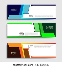 Sets of Banner abstract geometric design banner web template and business background template.