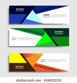 Sets of Banner abstract geometric design banner web template and business background template.