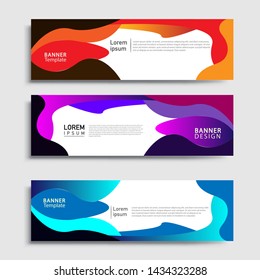 Sets of Banner abstract geometric design banner web template and business background template.