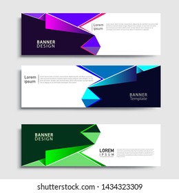 Sets of Banner abstract geometric design banner web template and business background template.