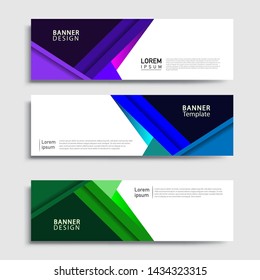 Sets of Banner abstract geometric design banner web template and business background template.