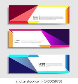 Sets of Banner abstract geometric design banner web template and business background template.