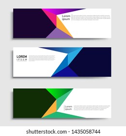 Sets of Banner abstract geometric design banner web template and business background template.