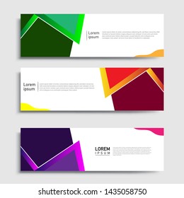 Sets of Banner abstract geometric design banner web template and business background template.