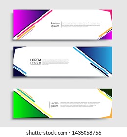 Sets of Banner abstract geometric design banner web template and business background template.