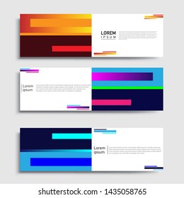 Sets of Banner abstract geometric design banner web template and business background template.