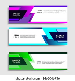 Sets of Banner abstract geometric design banner web template and business background template.