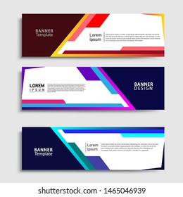 Sets of Banner abstract geometric design banner web template and business background template.