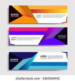 Sets of Banner abstract geometric design banner web template and business background template.