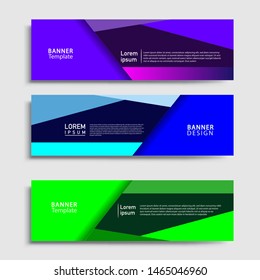 Sets of Banner abstract geometric design banner web template and business background template.