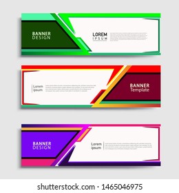 Sets of Banner abstract geometric design banner web template and business background template.