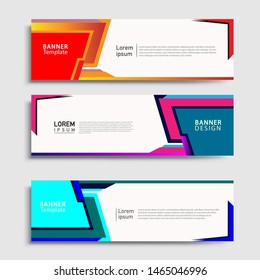 Sets of Banner abstract geometric design banner web template and business background template.