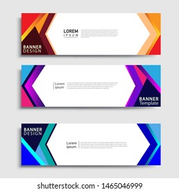 Sets of Banner abstract geometric design banner web template and business background template.