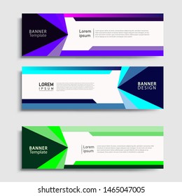 Sets of Banner abstract geometric design banner web template and business background template.