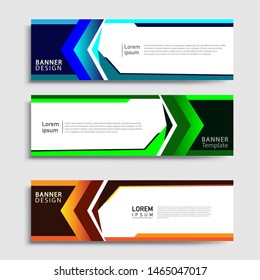 Sets of Banner abstract geometric design banner web template and business background template.