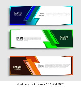 Sets of Banner abstract geometric design banner web template and business background template.