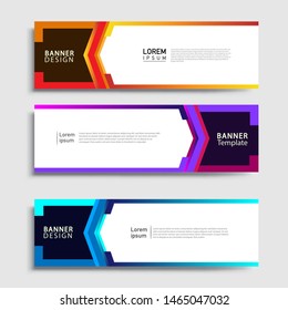 Sets of Banner abstract geometric design banner web template and business background template.