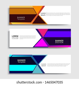 Sets of Banner abstract geometric design banner web template and business background template.