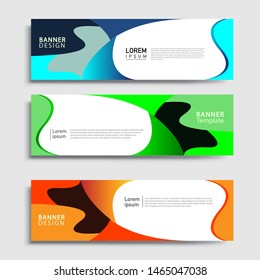 Sets of Banner abstract geometric design banner web template and business background template.