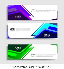 Sets of Banner abstract geometric design banner web template and business background template.