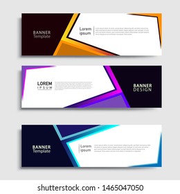 Sets of Banner abstract geometric design banner web template and business background template.