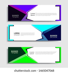 Sets of Banner abstract geometric design banner web template and business background template.