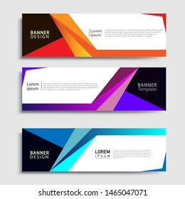 Sets of Banner abstract geometric design banner web template and business background template.