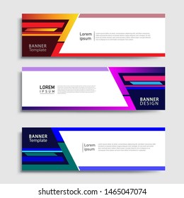 Sets of Banner abstract geometric design banner web template and business background template.