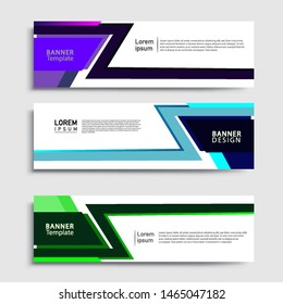 Sets of Banner abstract geometric design banner web template and business background template.