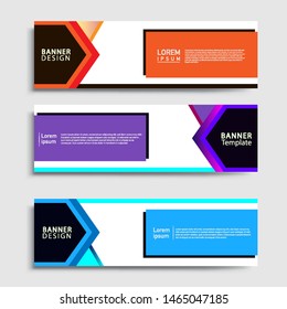Sets of Banner abstract geometric design banner web template and business background template.