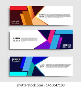 Sets of Banner abstract geometric design banner web template and business background template.