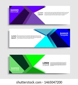 Sets of Banner abstract geometric design banner web template and business background template.