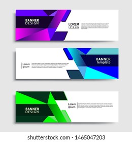 Sets of Banner abstract geometric design banner web template and business background template.