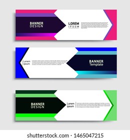 Sets of Banner abstract geometric design banner web template and business background template.