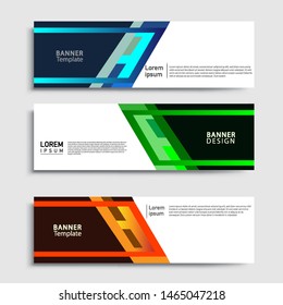 Conjuntos de plantillas web de banner de diseño geométrico abstracto de banner y plantilla de fondo de negocio.