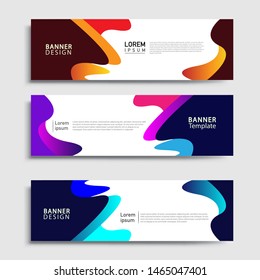 Sets of Banner abstract geometric design banner web template and business background template.