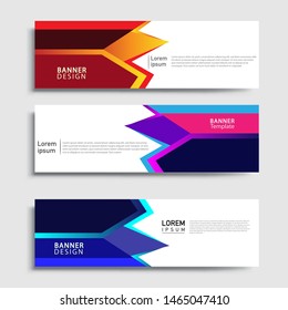 Sets of Banner abstract geometric design banner web template and business background template.
