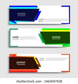 Sets of Banner abstract geometric design banner web template and business background template.