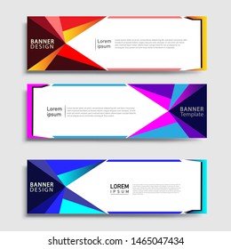 Sets of Banner abstract geometric design banner web template and business background template.