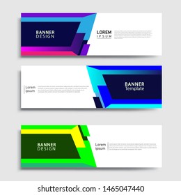 Sets of Banner abstract geometric design banner web template and business background template.
